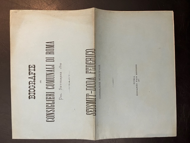 Biografie dei Consiglieri Comunali di Roma dal 1870. Seismit-Doda Federico consigliere municipale